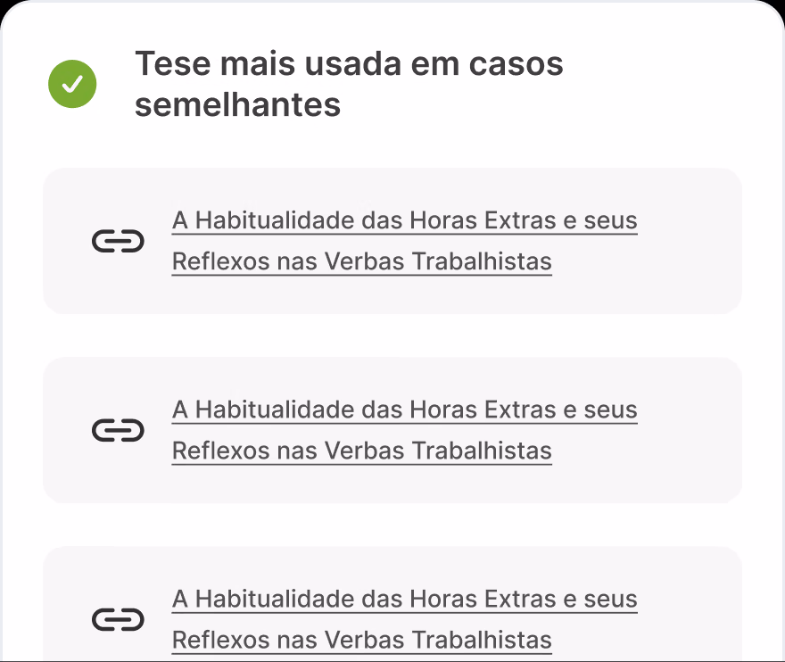Teses mais usadas em casos semelhantes