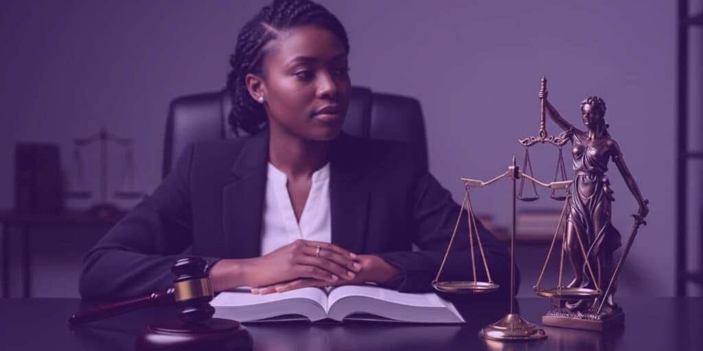 Advogada analisando os benefícios que a IA jurídica oferece.