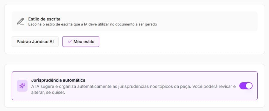 Tela para estilo de escrita