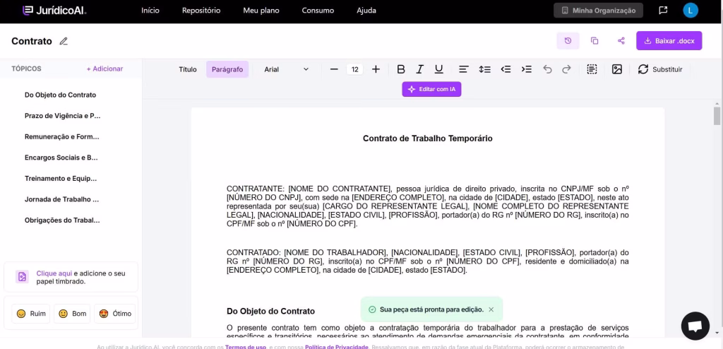 Faça download do seu contrato