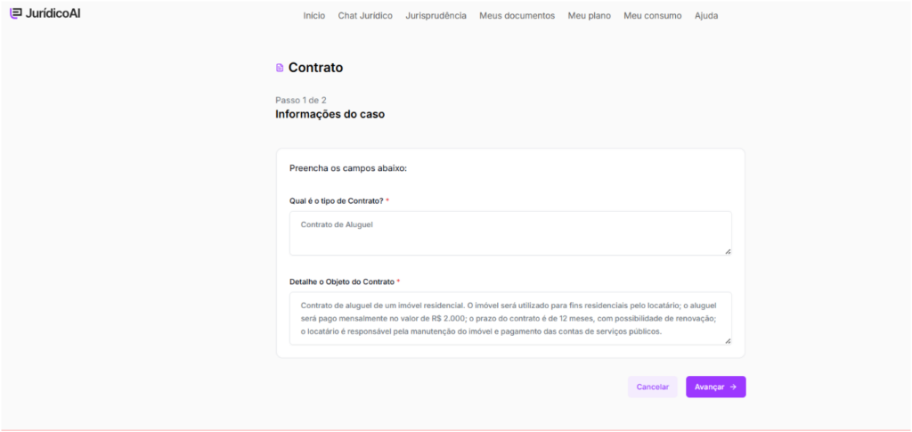 Informações para IA criar o contrato de parceria.