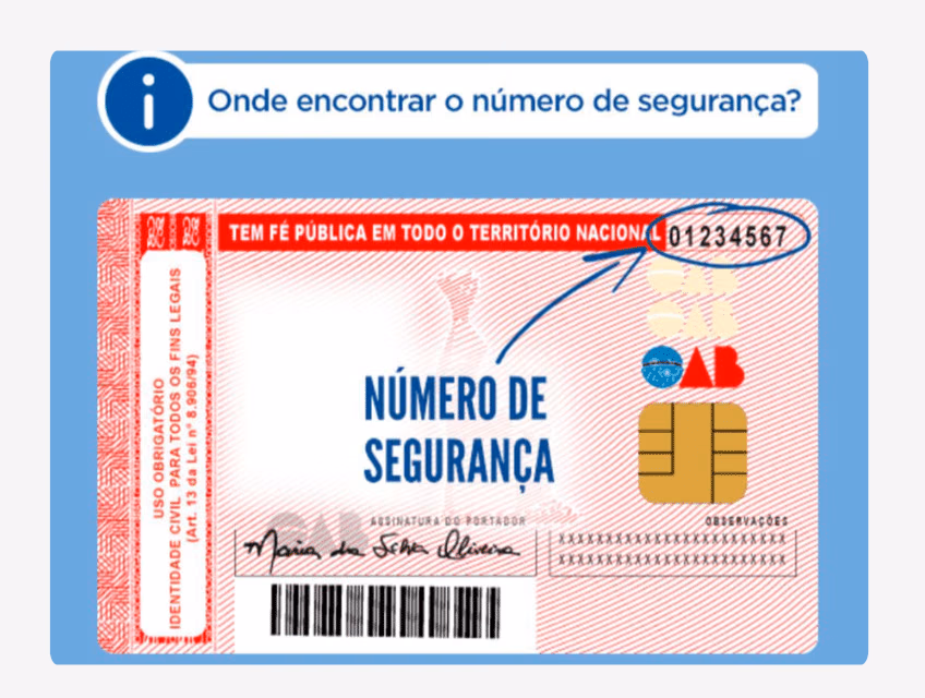 Número de identificação da carteira da OAB