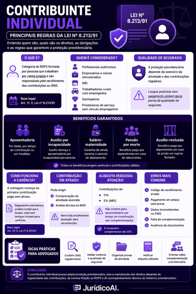 Contribuinte Individual: Guia das regras da Lei nº 8.213/91
