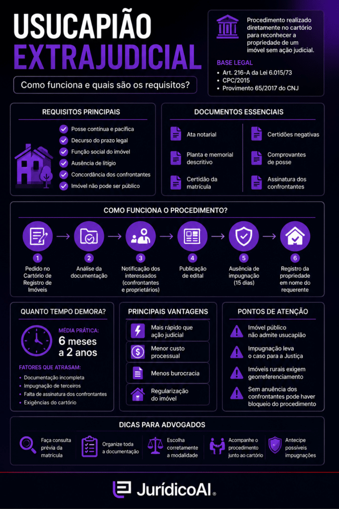 Usucapião extrajudicial requisitos