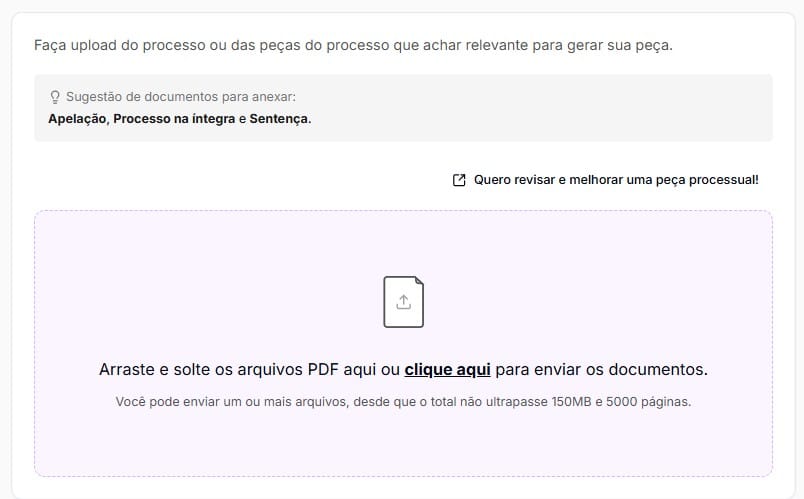 anexar documentos relevantes para a elaboração da contrarrazão