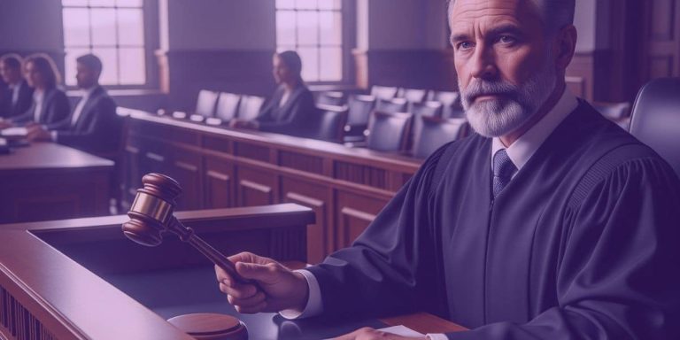 Um advogado trabalhando em um caso de excludentes de culpabilidade.