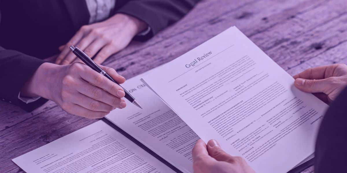 Um advogado trabalha em um processo de quebra de contrato de experiência.