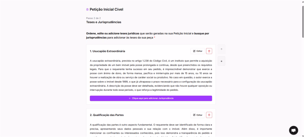 Revise as teses gerada pela Jurídico AI.