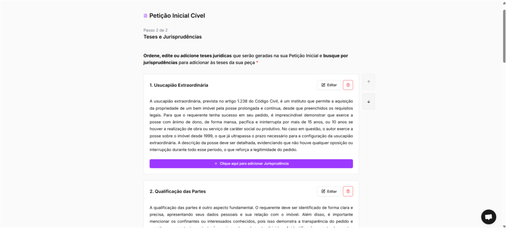 Revise as teses gerada pela Jurídico AI.