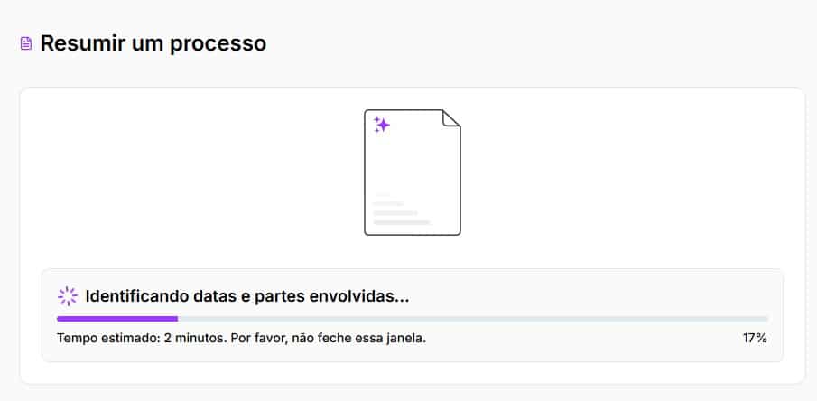 Tela da ferramenta fazendo análise