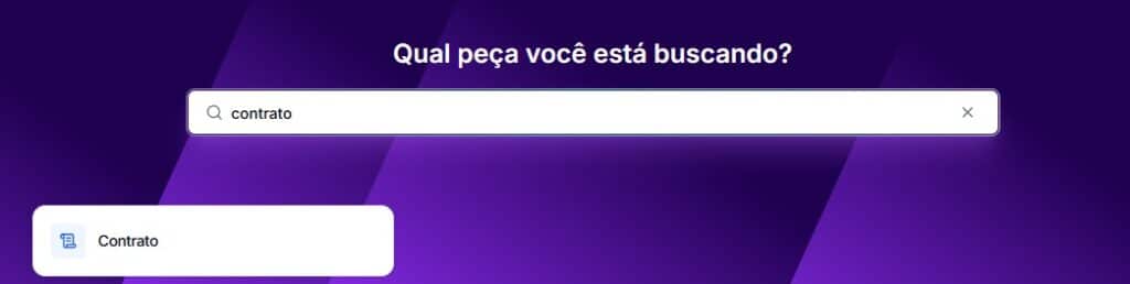 Tela para pesquisar por contrato