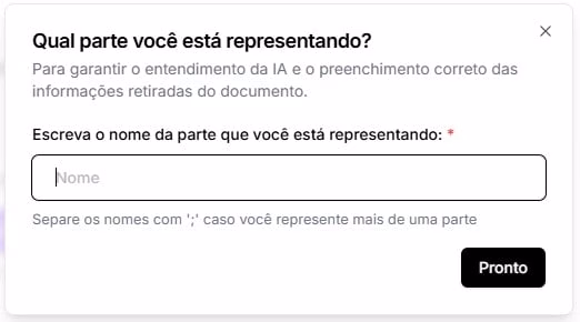 Tela para preencher parte que esta representando