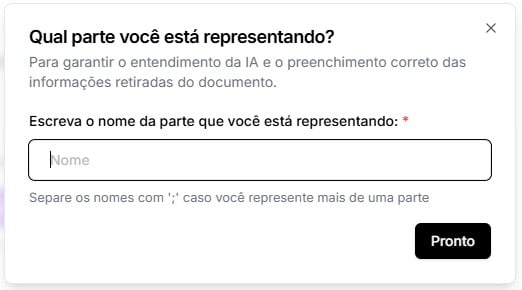 Tela para preencher parte que esta representando