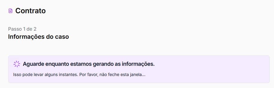 Tela de processamento de informações