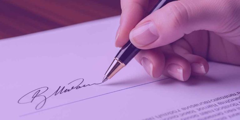 Advogado assinando um aditivo de contrato