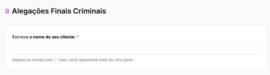 tela com nome do cliente