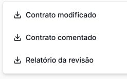 Tela com opções pra baixar