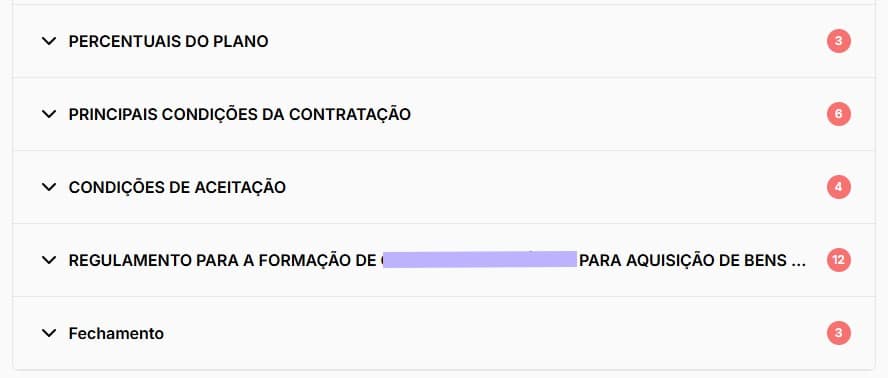 Tela com partes que precisam de alteração
