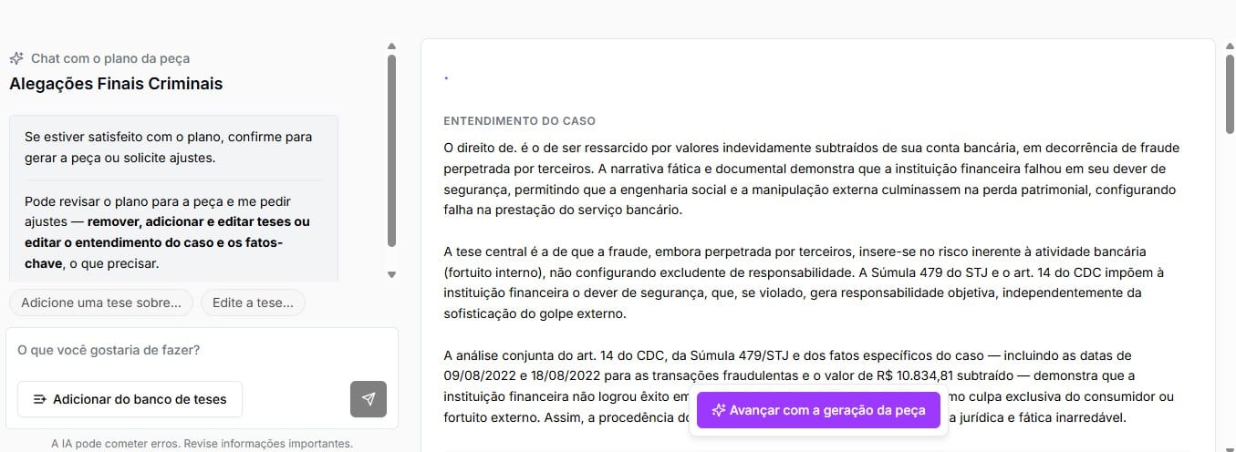 prévia das alegações finais criminal
