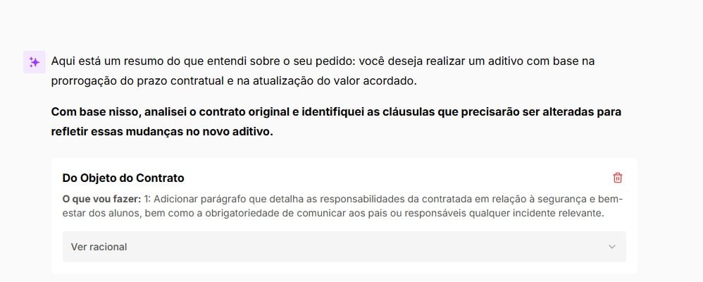 Tela com resultado da análise