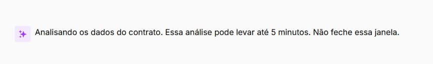 Tela para fazer análise dos dados do contrato