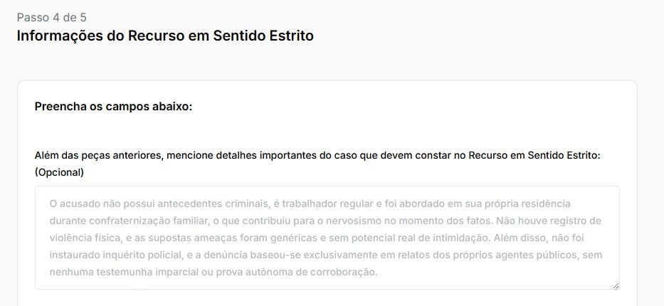 Informações sobre o Recurso em Sentido Estrito