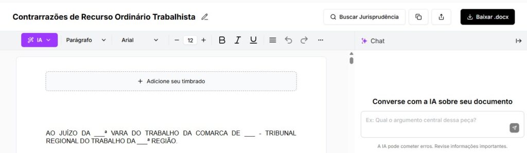 Tela para editar e baixar 