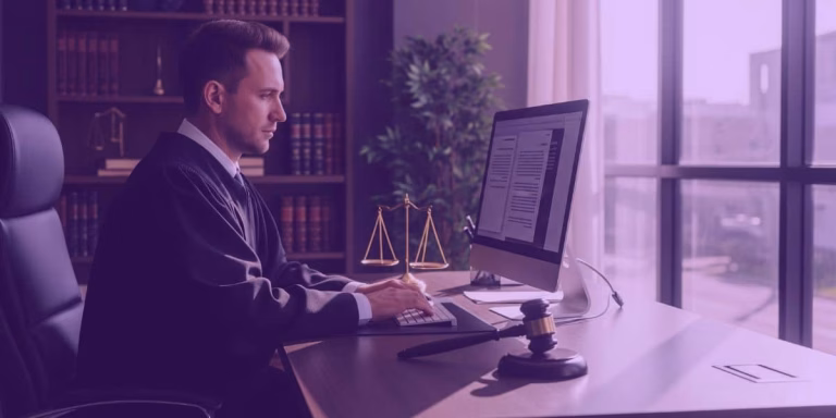 Um advogado pesquisando sobre saneamento do processo.