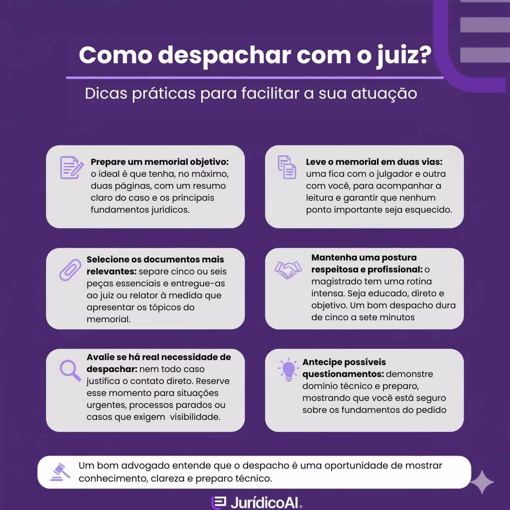Dicas de como despachar com o juiz