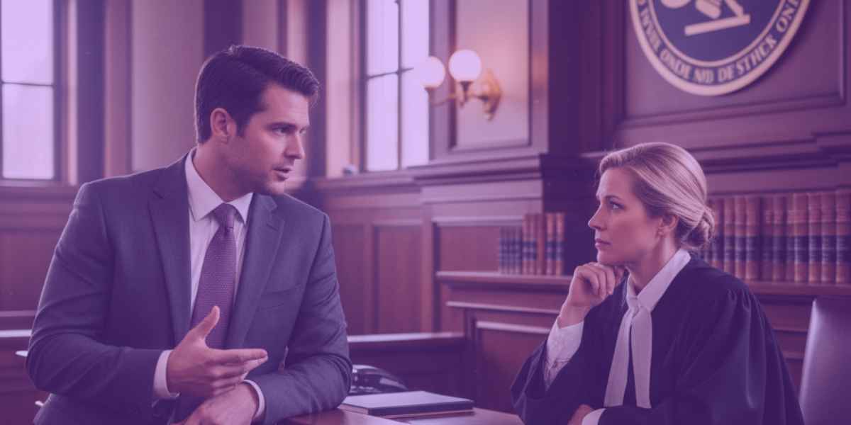 Advogado despachando com a juíza