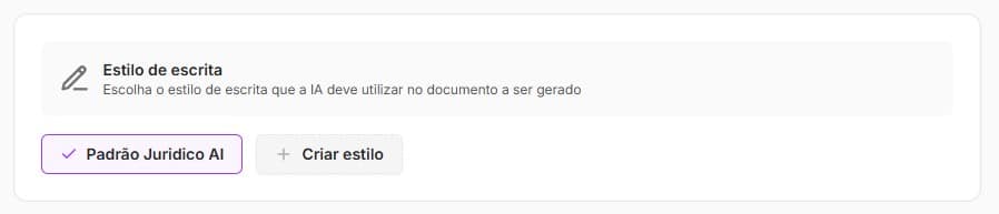 Escolha do estilo de escrita