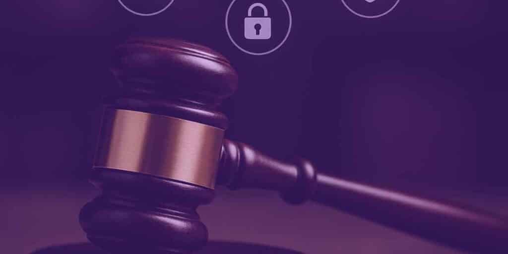 Imagem representando martela da justiça e IA