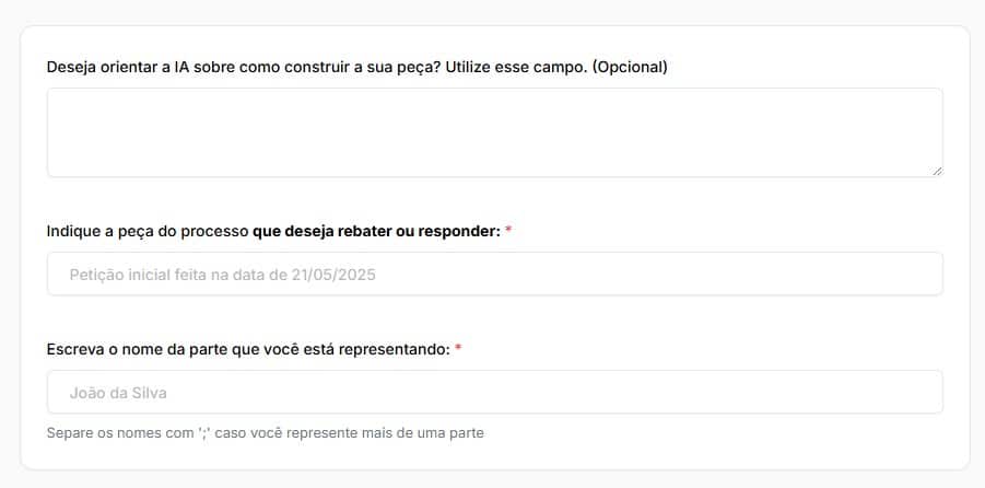 Tela para fazer o preenchimento manual 