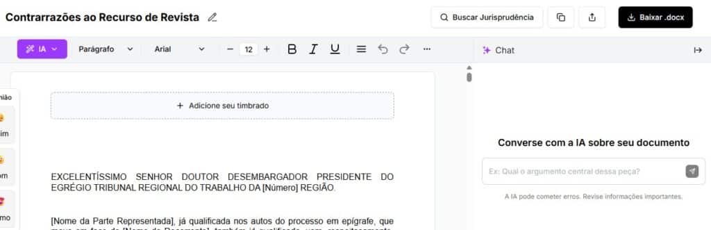 Tela para editar e baixar 