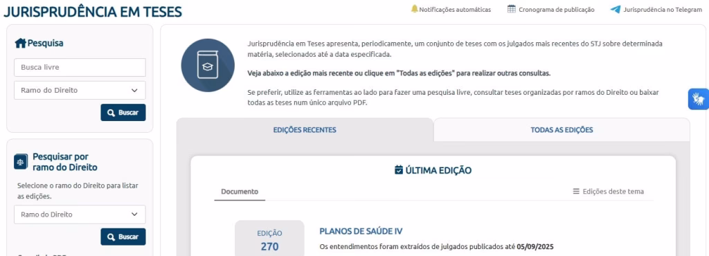 Aba de jurisprudência em teses