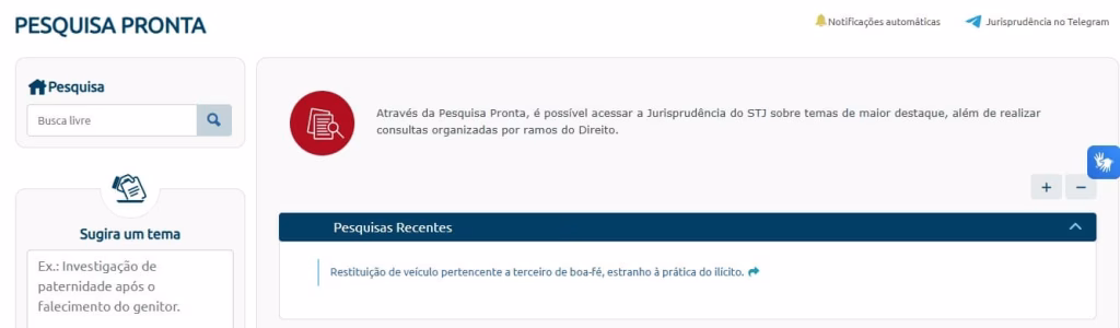 Aba pesquisa pronta