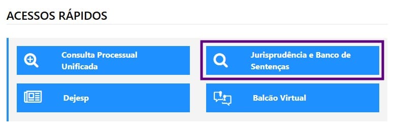 Tela para achar jurisprudência de forma direta 