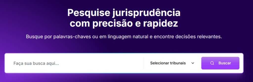 Tela para busca de jurisprudência