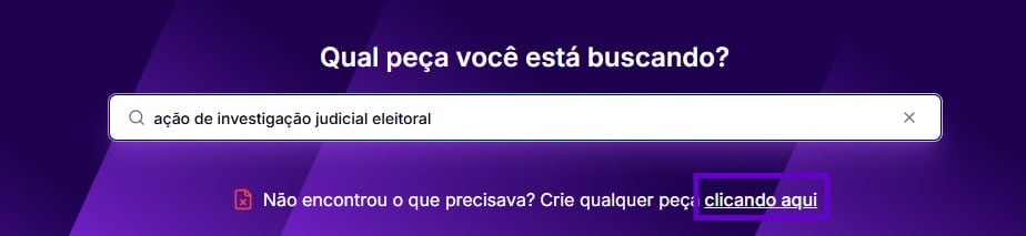 Tela para buscar AIJE