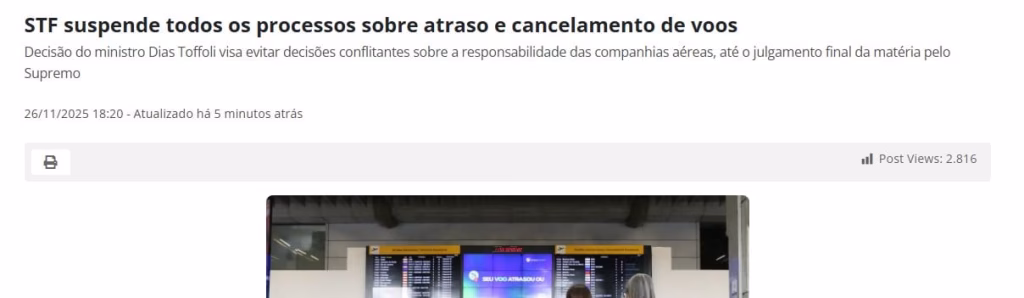 Tela com detalhes das notícias
