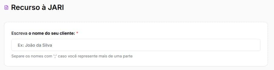 Nome do cliente ou condutor