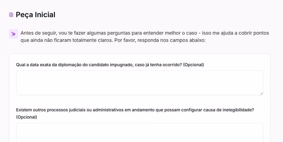 Perguntas personalizadas para fundamentar melhor a Ação de Impugnação de Registro de Candidatura