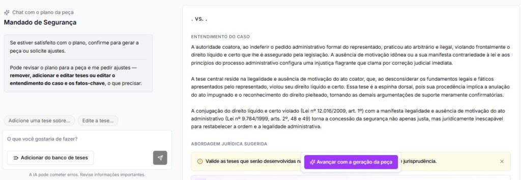 Prévia do mandado de segurança