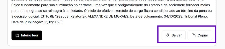 Salvar e copiar jurisprudências do STF