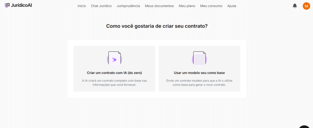 Opção de fazer contato.