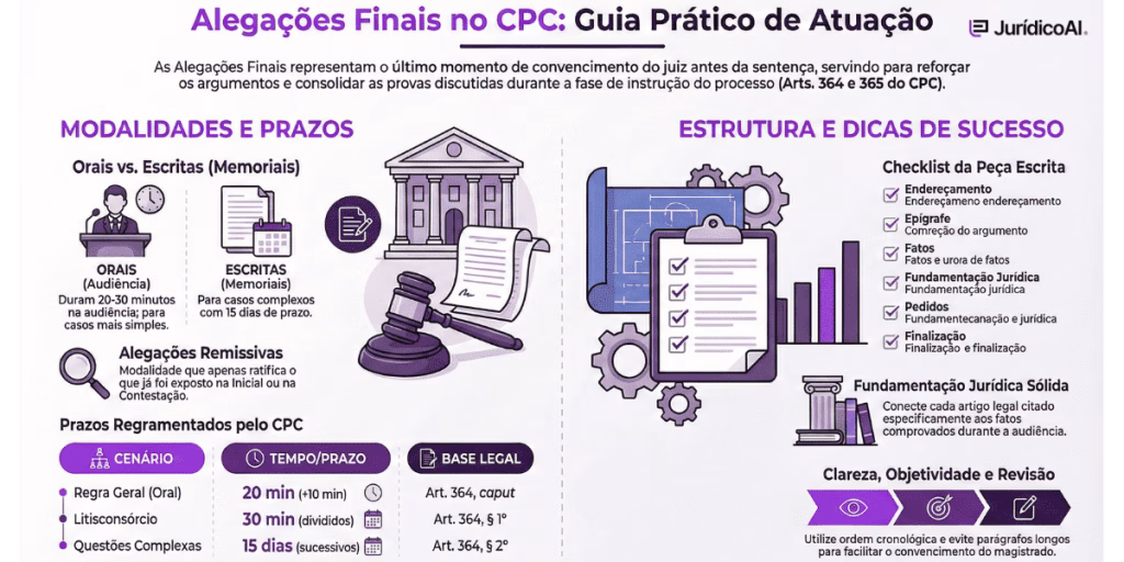Alegações Finais no CPC: Guia prático de atuação