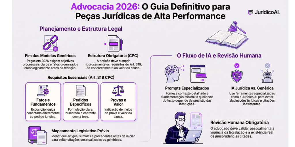 Checklist: Como criar documentos e peças jurídicas em 2026