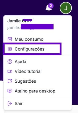 Aba de configuração
