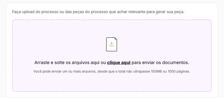 Tela para fazer uploud