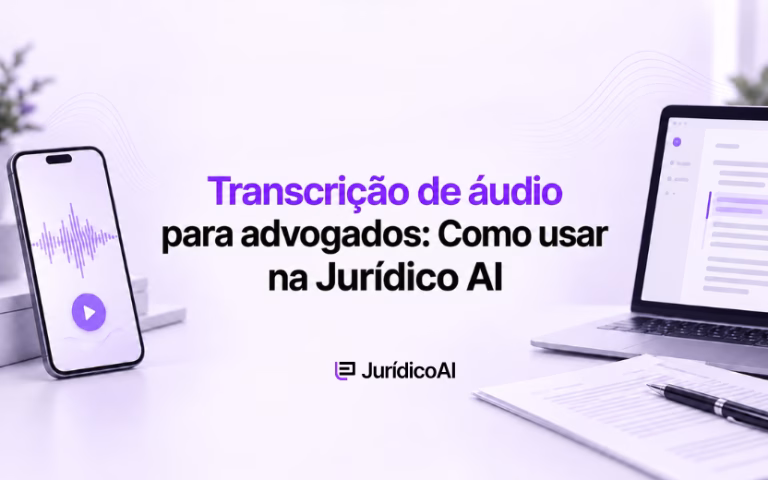 Transcrição de áudio para advogados na Jurídico AI
